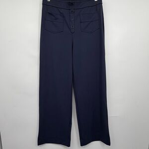 Halara Blue High Waisted Pockets Straight Leg Smart Casual Pants Size Large NWT